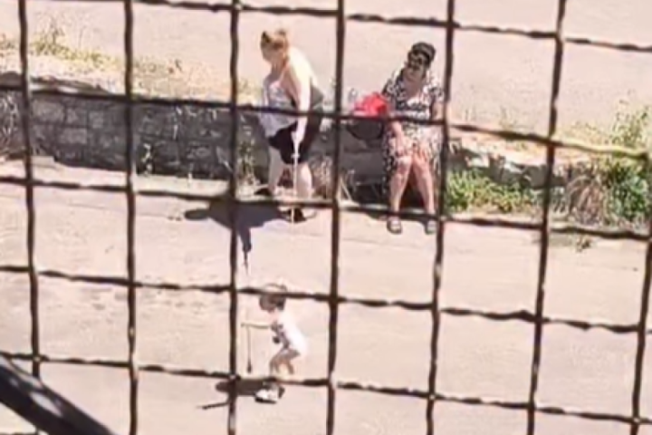 Nesvakidašnje scene u Beogradu: Žena vezala dete na  POVODAC i tako ograničava kretanje (VIDEO)