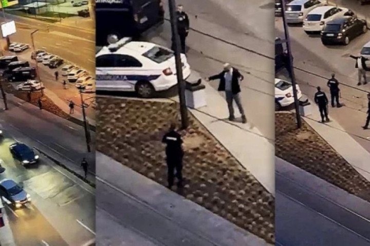 DRAMA U CENTRU BEOGRADA: Čekićem razbijao policijske automobile, pa nasrnuo i na policajca