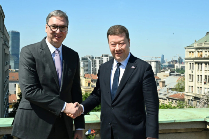 Vučić i Brnabić sa Okamurom: Nastavićemo da unapređujemo saradnju sa Češkom u svim oblastima